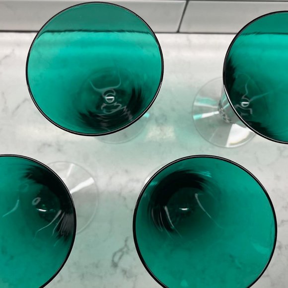 (4) Vintage Footed Tumbler Golf Ball Stiegel Green by MORGANTOWN, 1939-1… - Picture 4 of 5